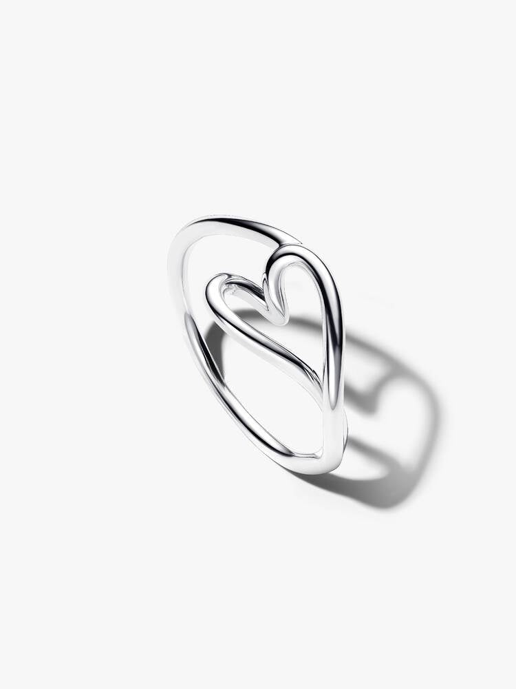 Organisch Geformtes Herz Kleiner Ring Sterling-Silber
