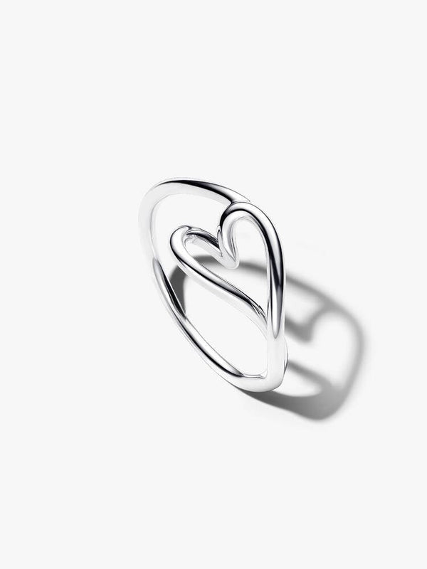 Organisch Geformtes Herz Kleiner Ring Sterling-Silber