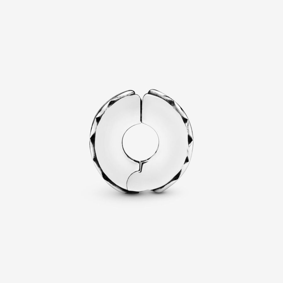Clip Charm Gereihte Herzen Sterling Silber
