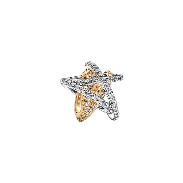 Charm Funkelnder Kreuzender Stern Sterling-Silber