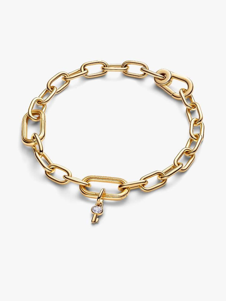 Schlüssel Mini-Charm-Anhänger 14 Karat Vergoldung