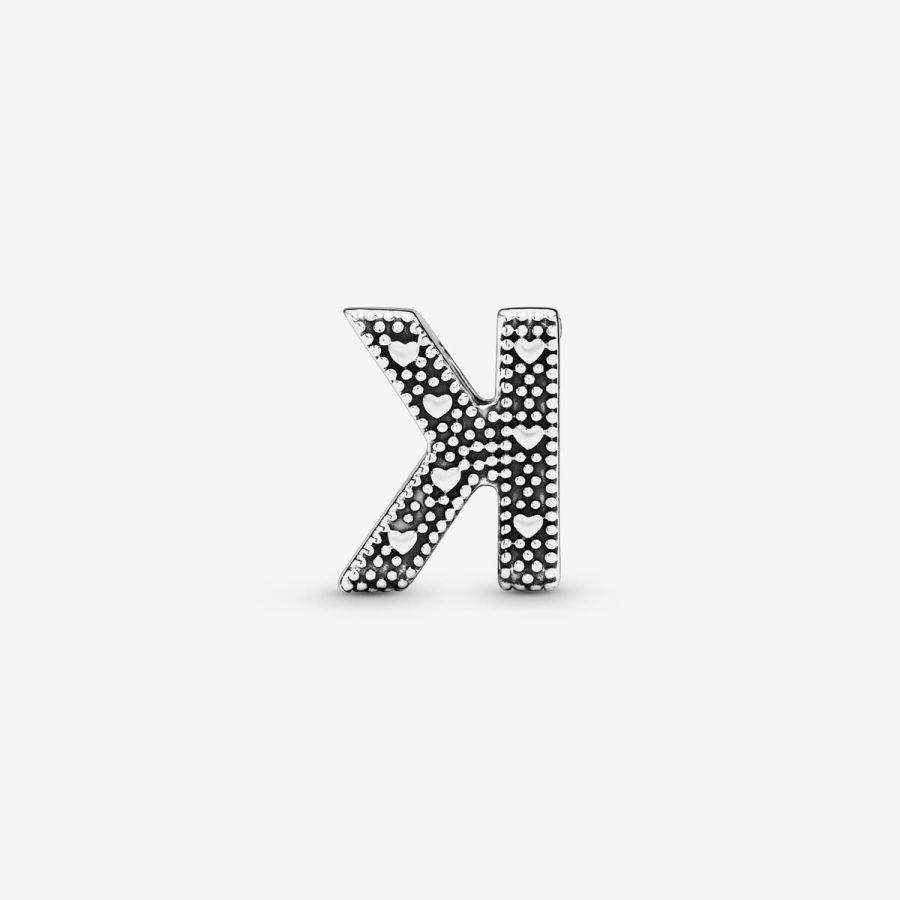 Charm Buchstabe Letter K Silber