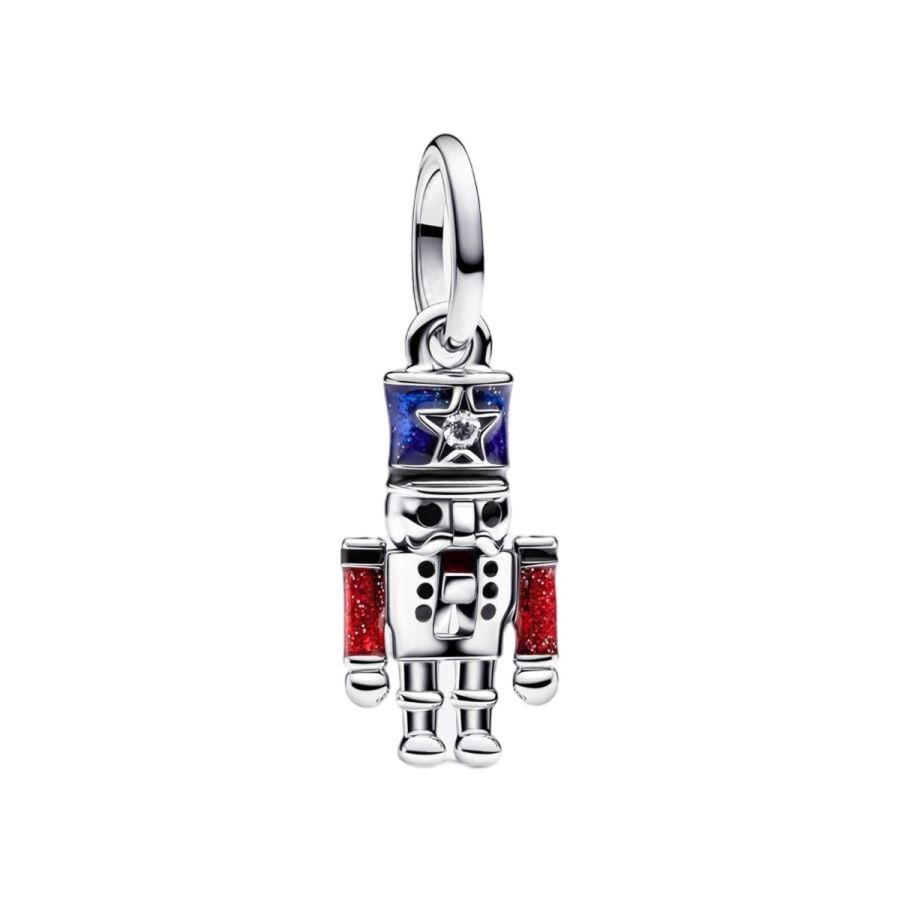 Charm-Anhänger Beweglicher Nussknacker Sterling-Silber