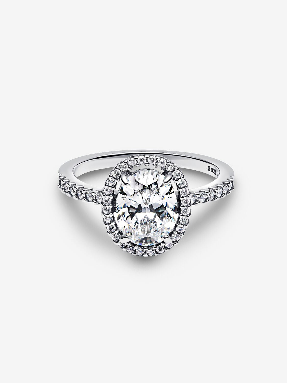 Ovaler Funkelnder Strahlenkranz Statement-Ring Zweitbild