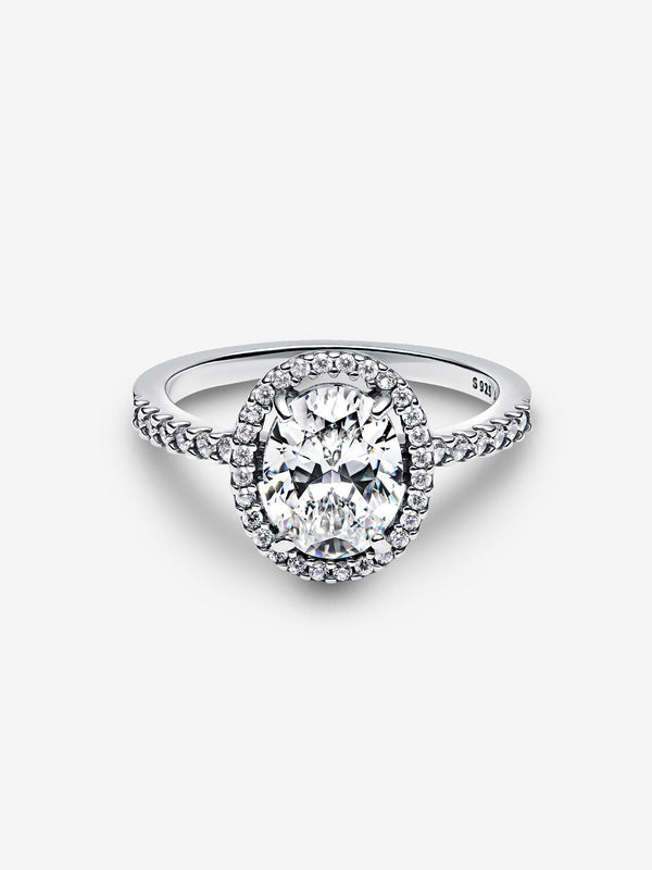 Ovaler Funkelnder Strahlenkranz Statement-Ring