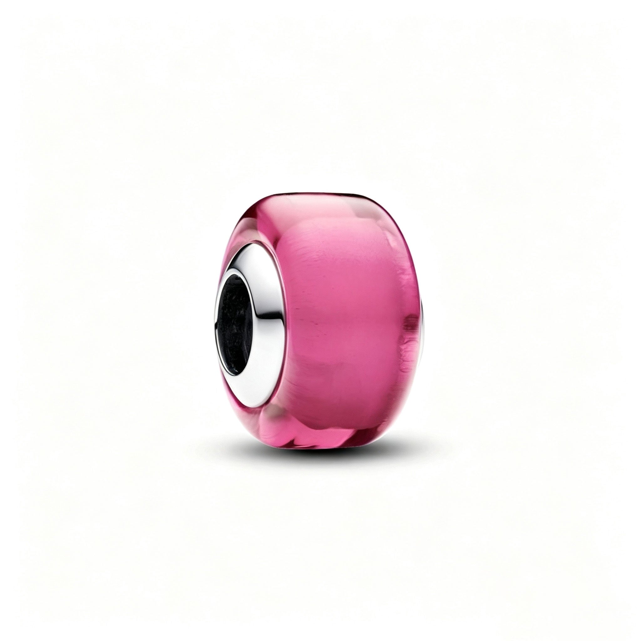 Mini-Charm Rosafarbenes Murano-Glas Sterling-Silber Hauptbild