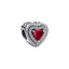 Charm Funkelndes Mehrstufiges Rotes Herz Sterling-Silber