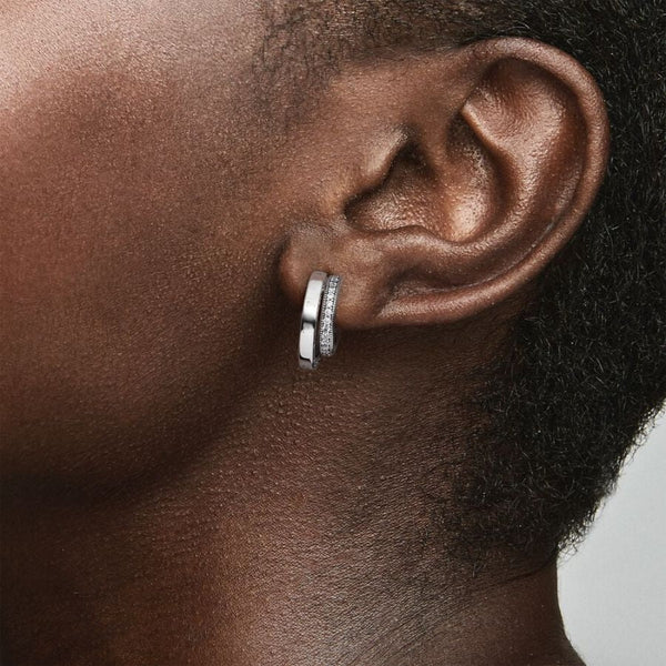 Ohrringe Pavé Doppelt Sterling-Silber
