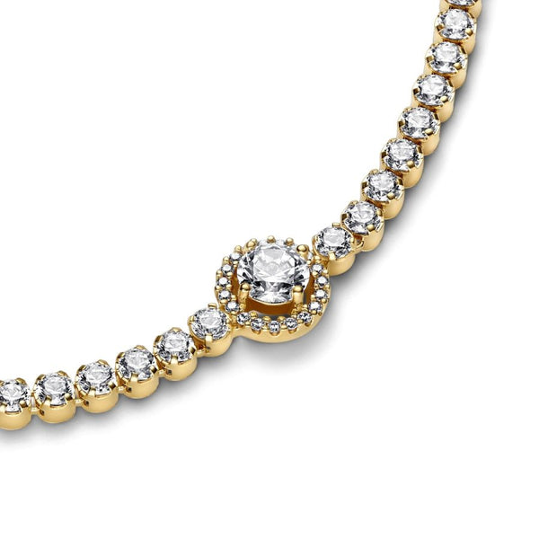 Tennisarmband Funkelnder Kranz Zirkonia 14k Vergoldet