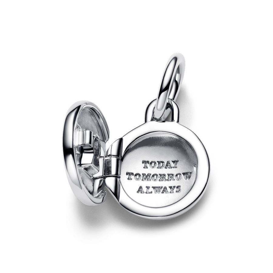 763066C01 Charm-Anhänger Aufklappbar & Gravierbar Liebesmedaillon Silber