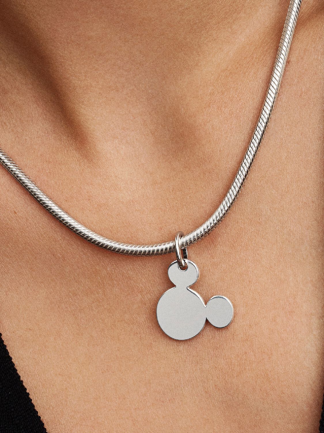 Micky Maus Gravierbarer Charm-Anhänger Sterling-Silber