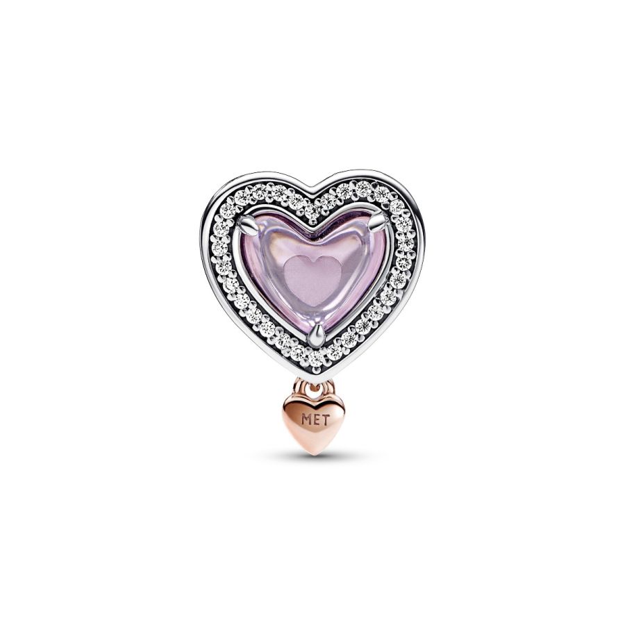 Charm Offen Gearbeitetes Mum & Herz Silber Rosévergoldet