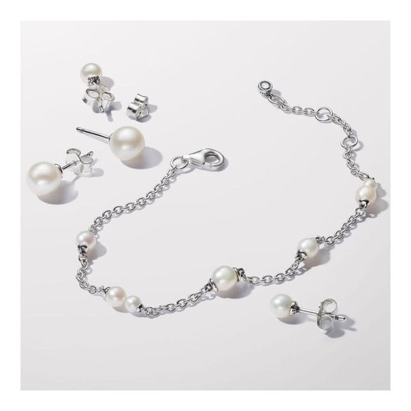 Kettenarmband Süßwasserzuchtperle Silber
