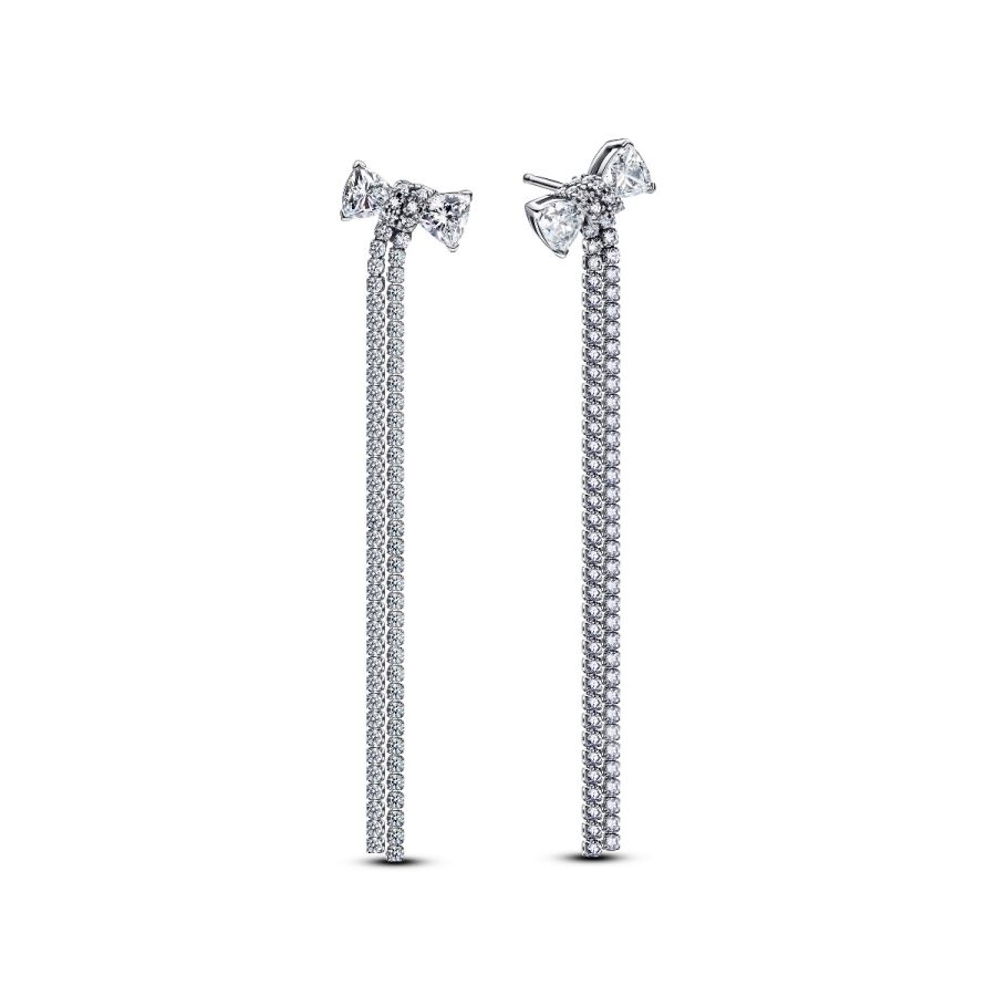 Ohrringe Tropfen Pavé-Schleife Zirkonia Silber
