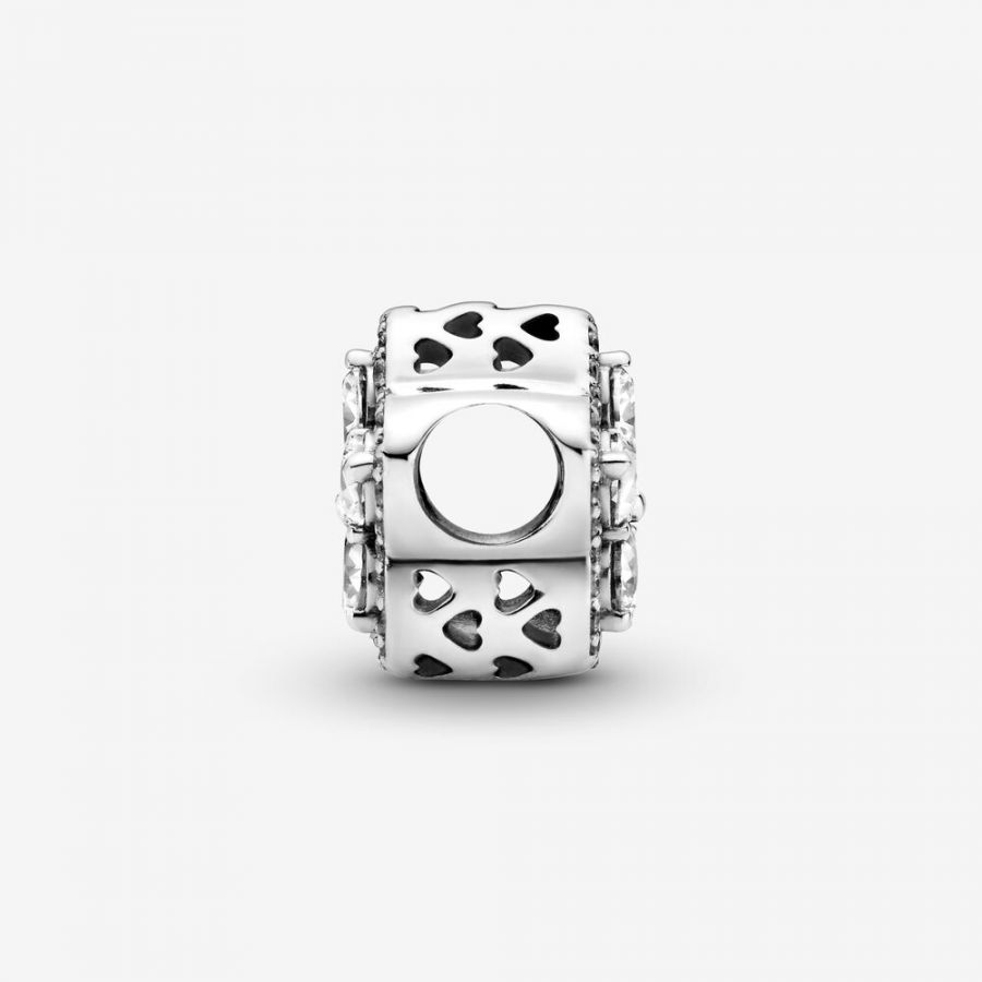 Pavé-Charm Funkelnde Schneeflocke Silber Zweitbild