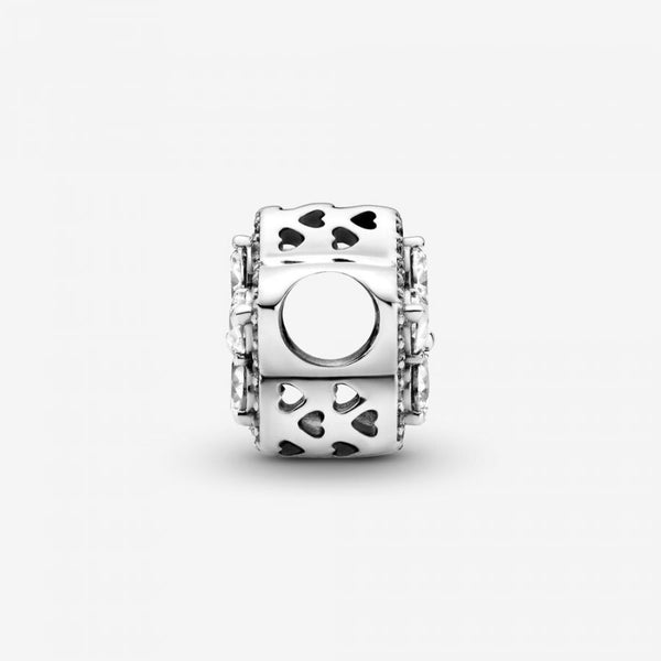 Pavé-Charm Funkelnde Schneeflocke Silber