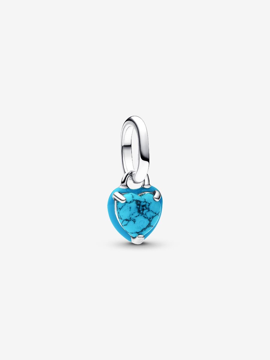 Türkisfarbenes Herz Mini-Charm-Anhänger Sterling-Silber