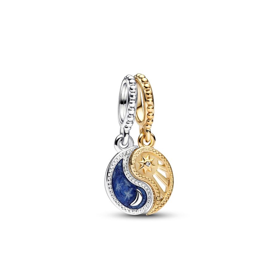 Charm-Anhänger Teilbarer Sonne & Mond Sterlingsilber Vergoldet Hauptbild