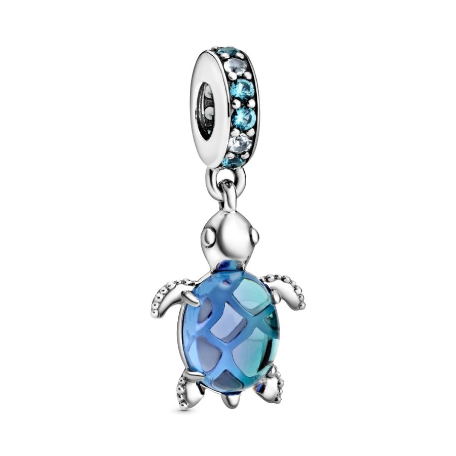 Charm-Anhänger Meeresschildkröte Murano-Glas Sterling-Silber Hauptbild