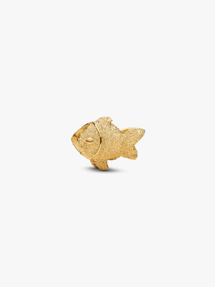 Strukturierter Fisch Mini-Charm 14 Karat Vergoldung Zweitbild