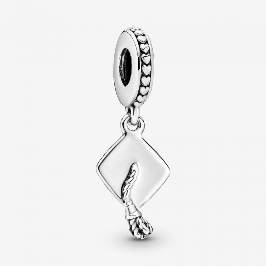 Charm-Anhänger Schulabschluss-Mütze Sterling-Silber