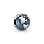 Clip Charm Blauer Globus Sterling-Silber