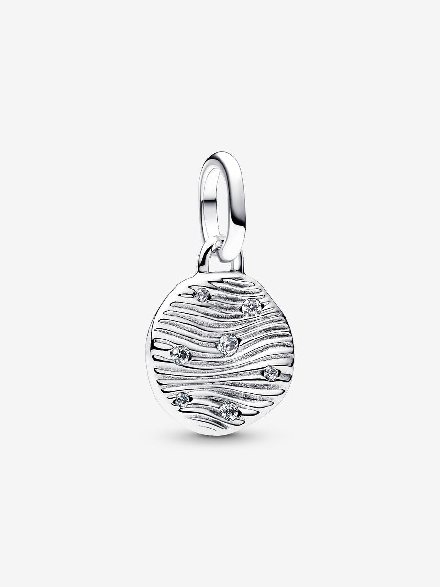 Gravierbares Mini-Medaillon-Charm Sterling-Silber