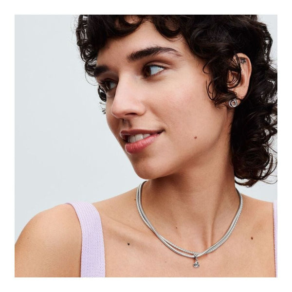 Charm-Anhänger Moments Blühende Rose Sterling-Silber