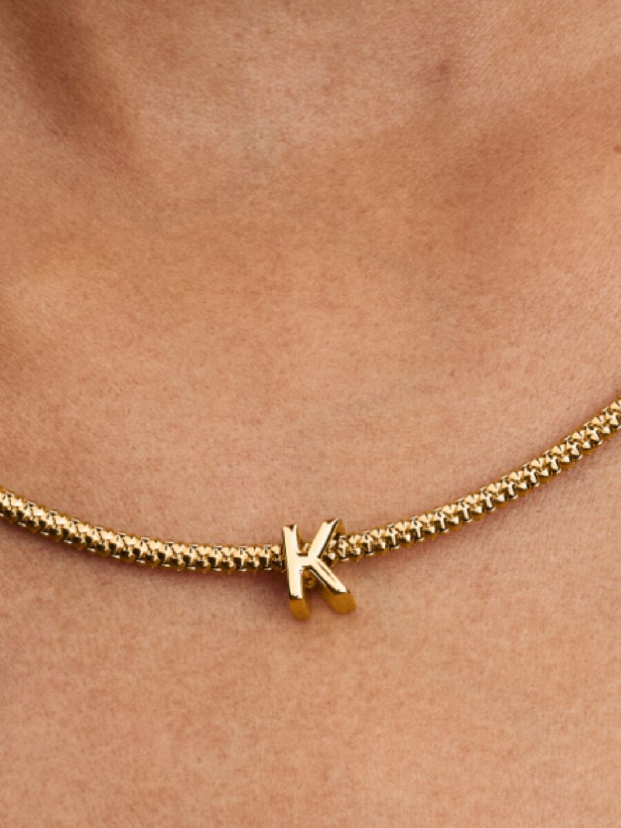 Buchstabe K Alphabet-Mini-Charm 14 Karat Vergoldung Zweitbild