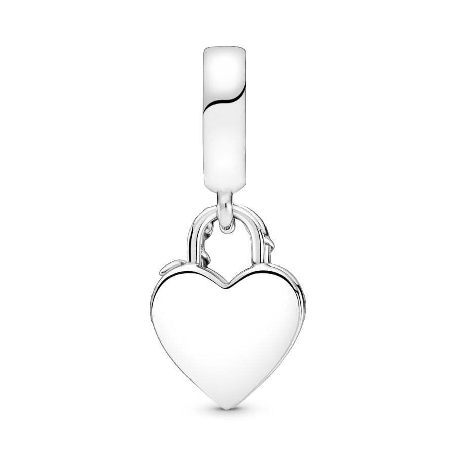 Charm-Anhänger Rose Herzschloss Sterling-Silber