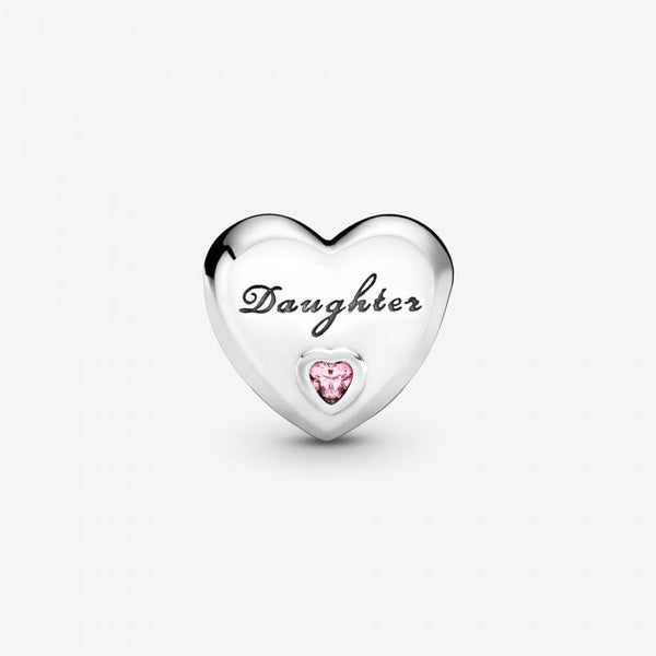 Charm Daughter Herz Tochterliebe Silber Rosa