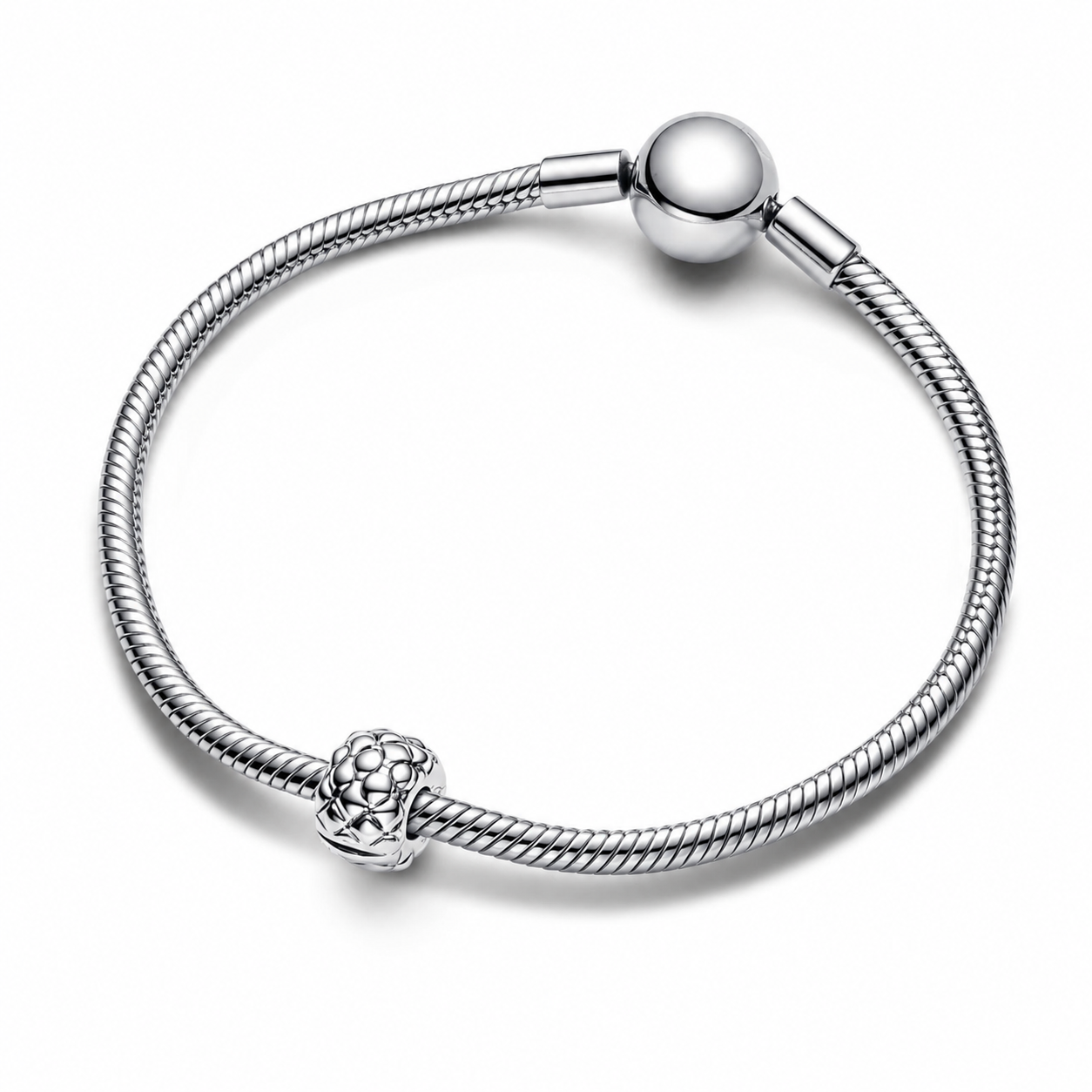 Clip Charm Studded Chain Sterling-Silber