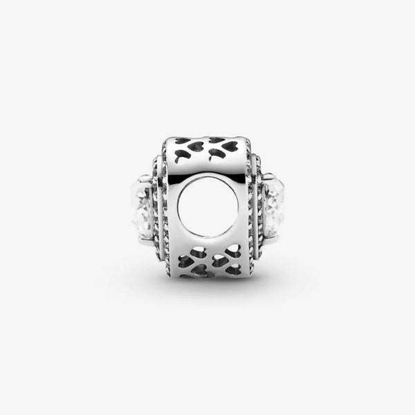 Charm Funkelndes Erhabenes Herz Silber