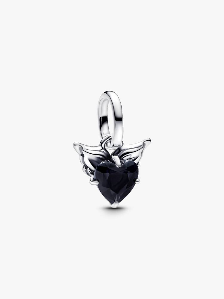 Geflügeltes Herz Mini-Charm-Anhänger Sterling-Silber Hauptbild
