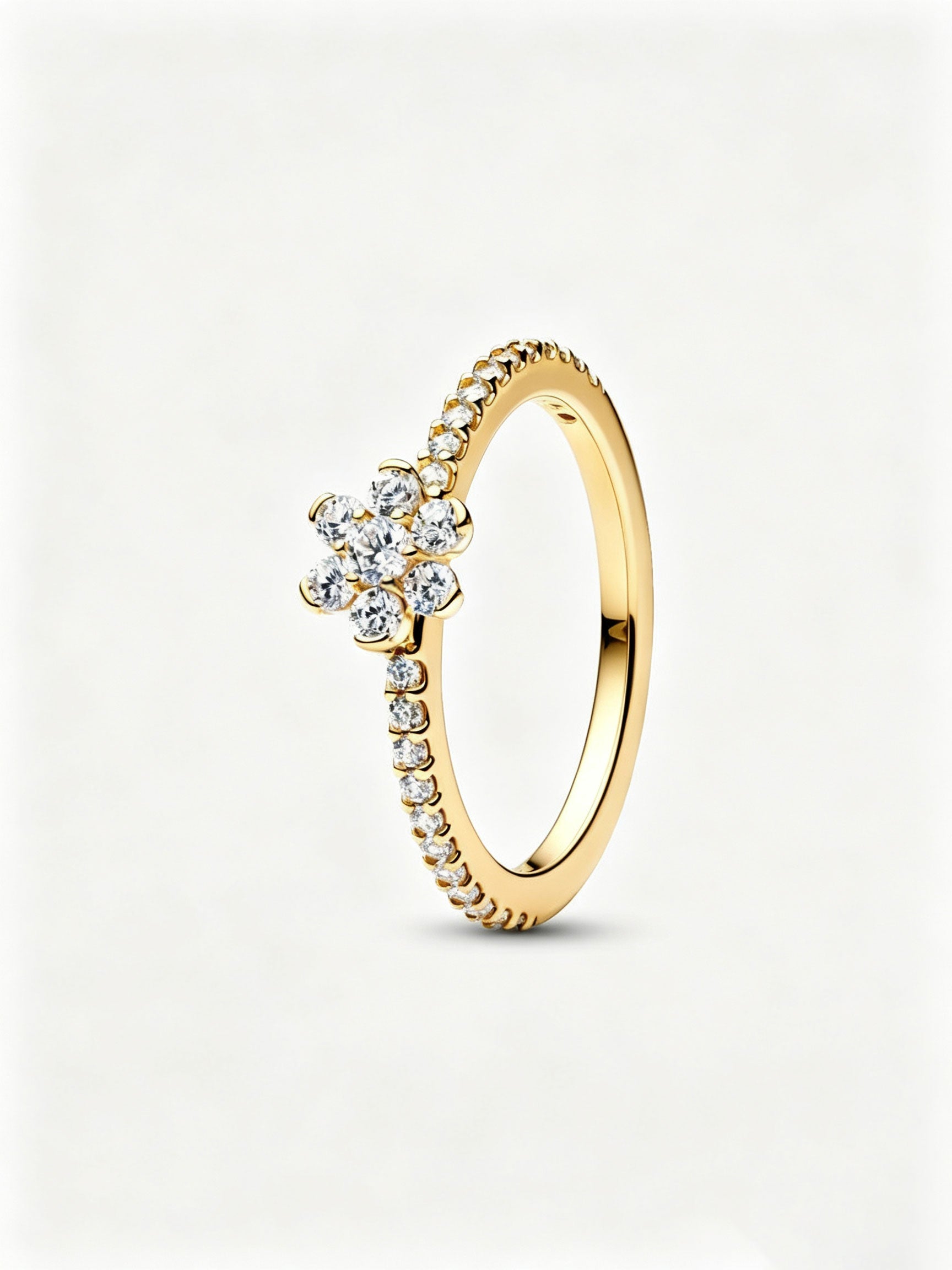 Funkelnde Blume Ring 14 Karat Vergoldung Hauptbild