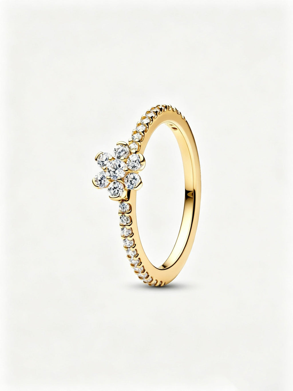 Funkelnde Blume Ring 14 Karat Vergoldung