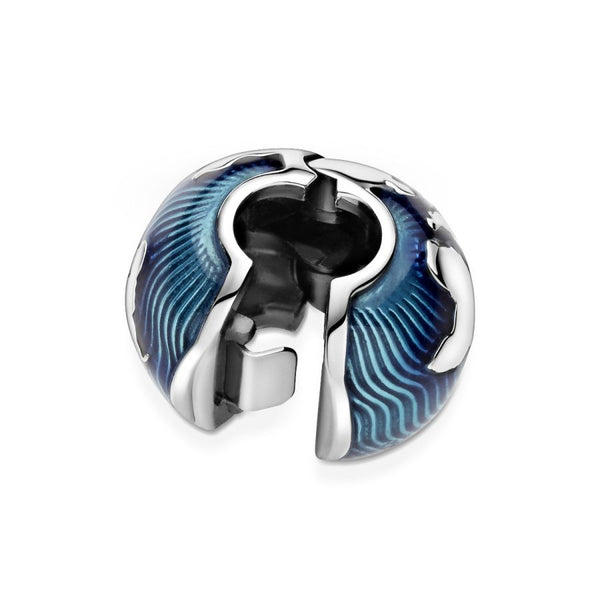 Clip Charm Blauer Globus Sterling-Silber