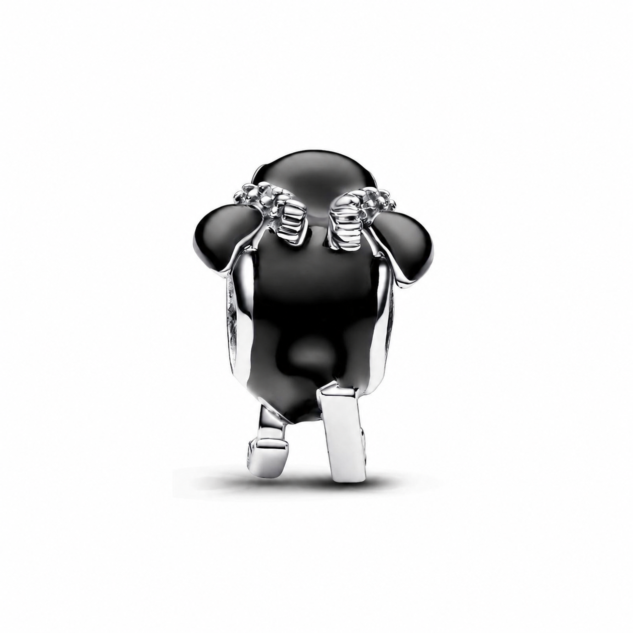 Charm Ski-Pinguin Emaille Schwarz Zirkonia Weiß Silber Zweitbild