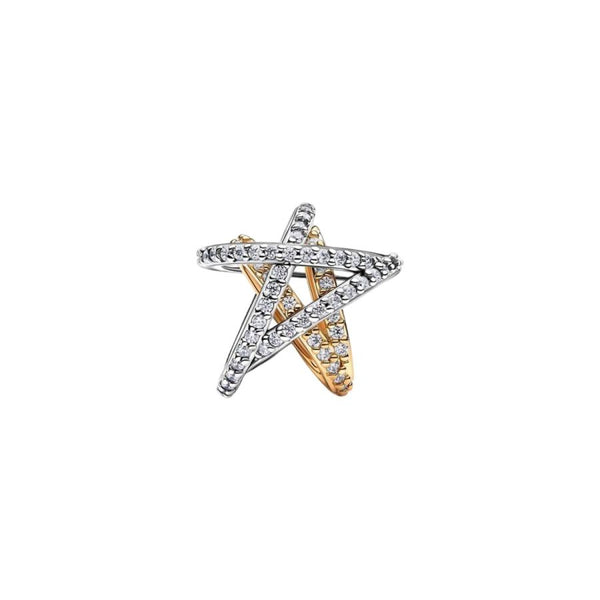 Charm Funkelnder Kreuzender Stern Sterling-Silber