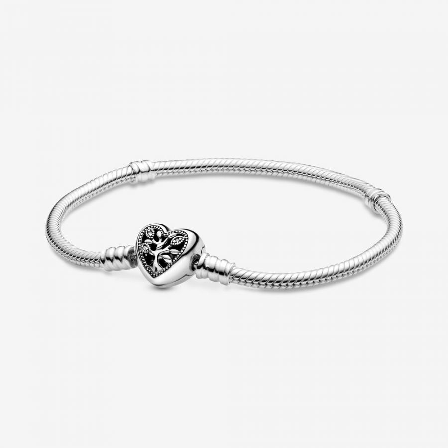 Schlangen-Gliederarmband mit Herz-Verschluss