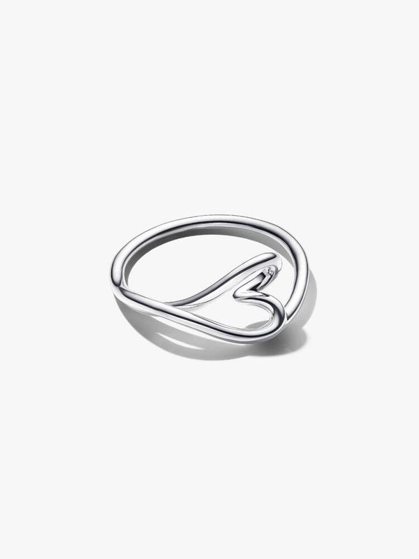 Organisch Geformtes Herz Kleiner Ring Sterling-Silber