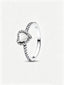 Erhabenes Weißes Herz Ring Sterling-Silber