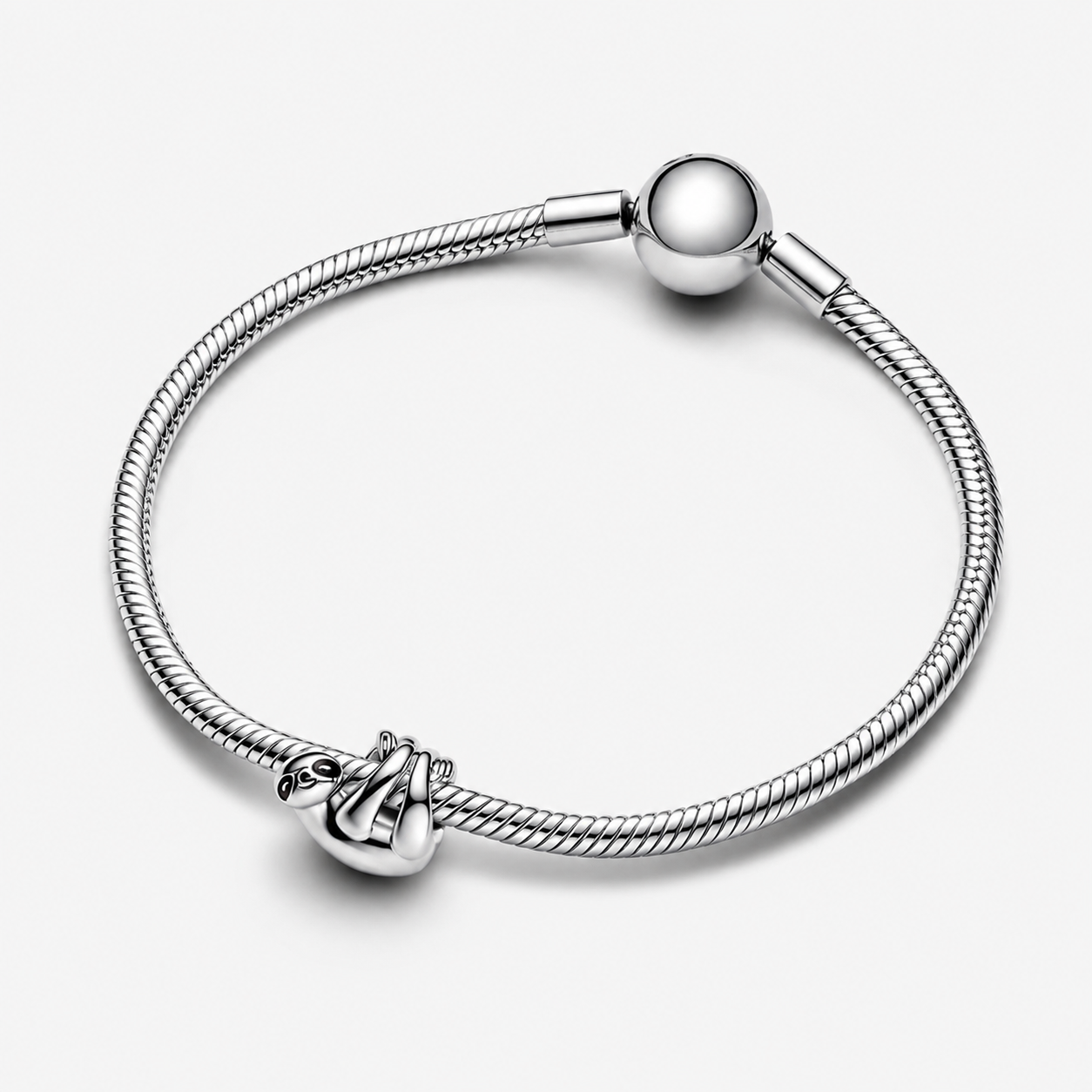 Charm Hängendes Faultier Emaille Silber