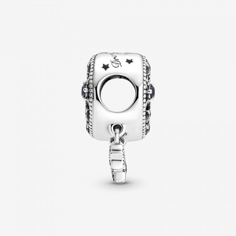 Charm Stern & Mondsichel Zirkonia Sterling-Silber