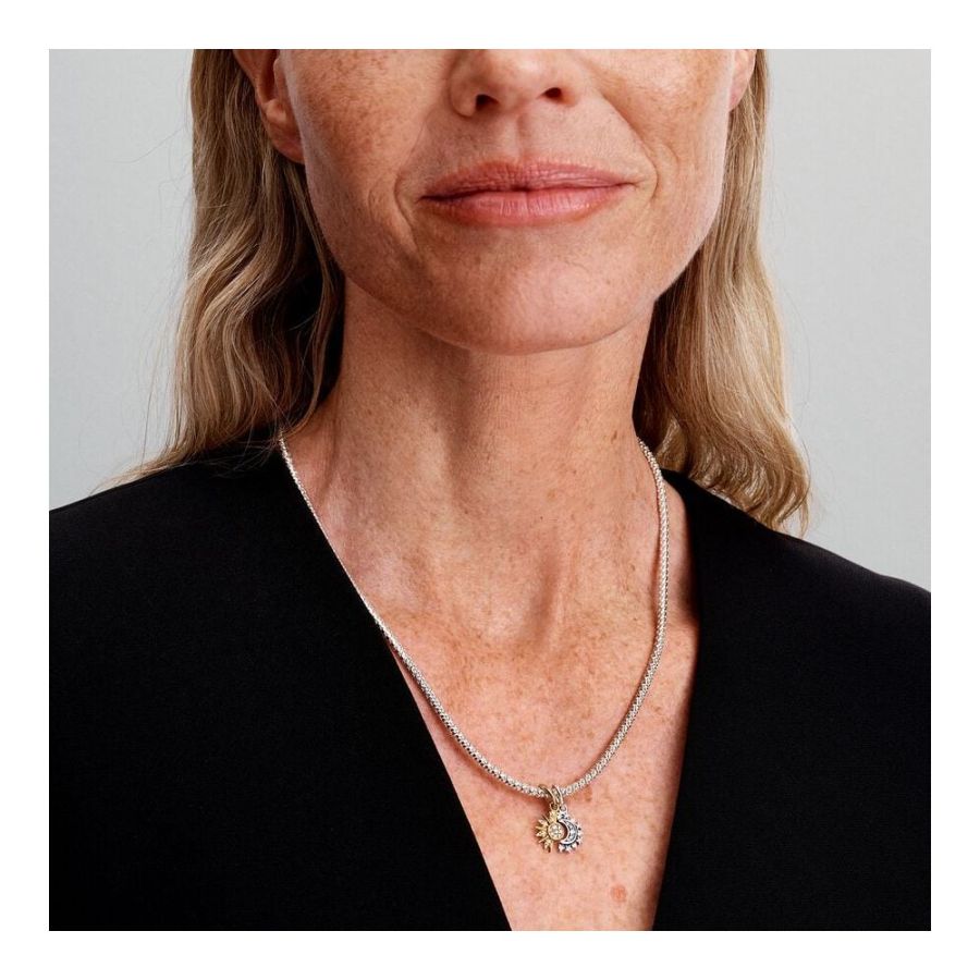 Charm-Anhänger Sonne & Mond Teilbar Silber Vergoldet