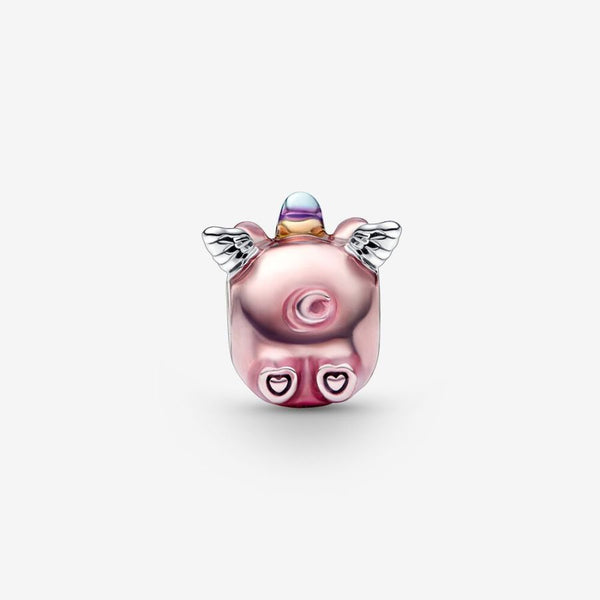Charm Fliegendes Einhorn Schwein Rosa Sterling-Silber