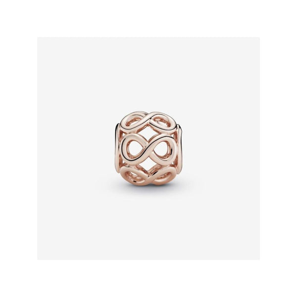 Charm Offen Unendlichkeits-Symbol Zeichen Rosévergoldet