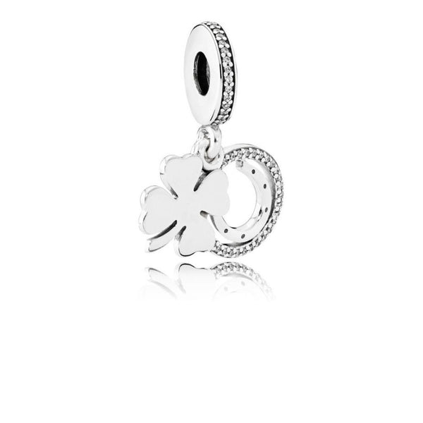 Charm-Anhänger Kleeblatt Sterling Silber
