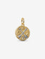 Kreuzende Pfeile Medaillon-Charm Sterling-Silber, 14 Karat Vergoldung