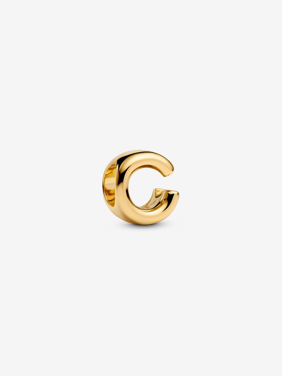 Buchstabe C Alphabet-Mini-Charm 14 Karat Vergoldung Hauptbild